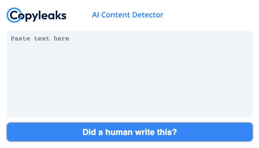 interface do usuário do copyleaks