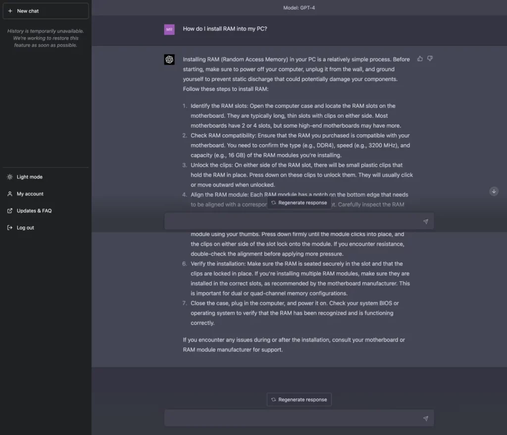 Instalar RAM no PC ChatGPT
