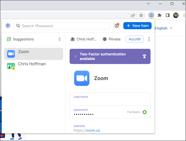 usando um gerenciador de senhas com o 1password