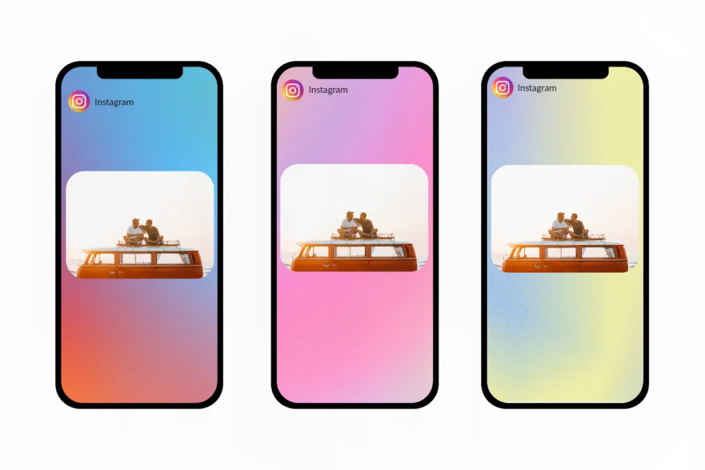 Método 2: Alterar o plano de fundo do Instagram Story para um gradiente de cores