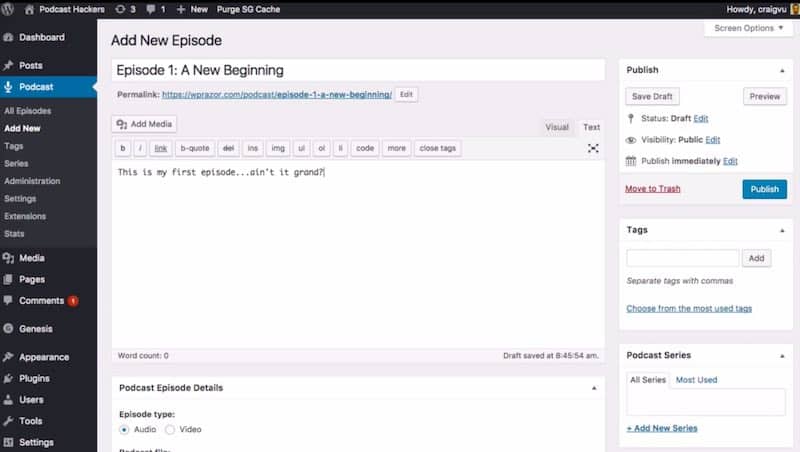 como usar o serviço de podcast Castos