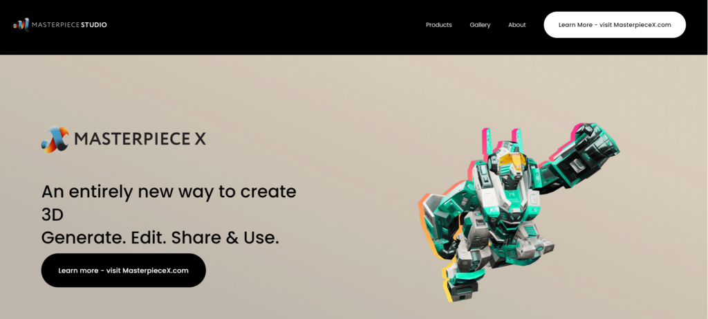 usando o masterpiece studio para criar 3d com IA