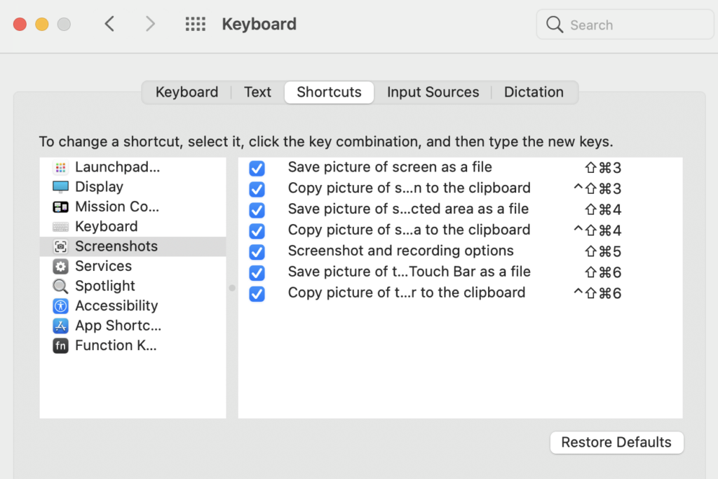 configurações no teclado do mac