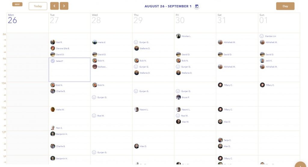 Calendário do Focusmate