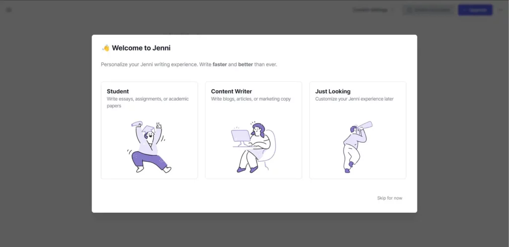 tipos de uso da jenni ai
