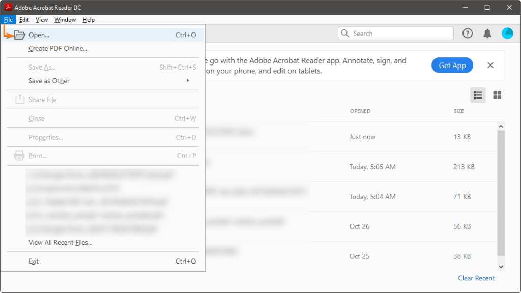 Abra o arquivo PDF no Adobe Acrobat Reader.Clique no menu Arquivo, Abrir..., e selecione o arquivo PDF que deseja assinar.