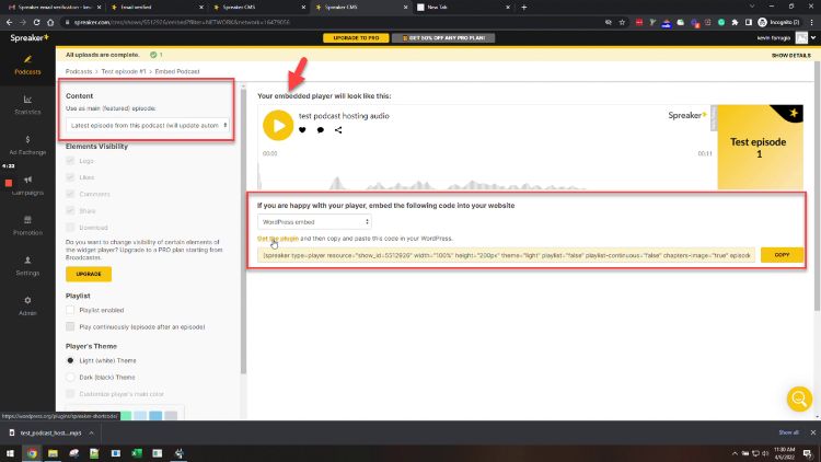 como subir um podcast do spreaker