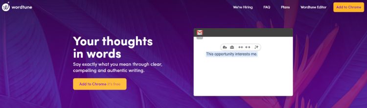 capa do site wordtune